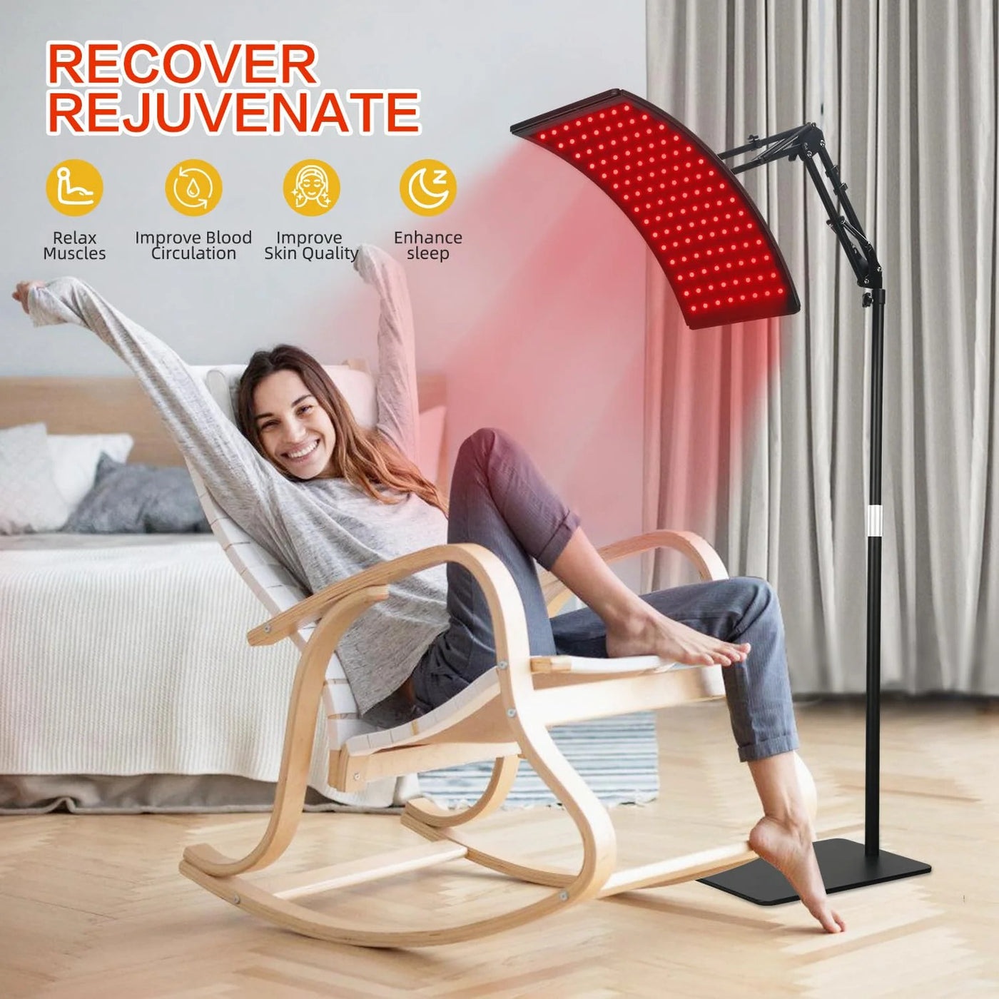 Red & Infrared Light Therapy Lamp – 660nm + 850nm with Stand