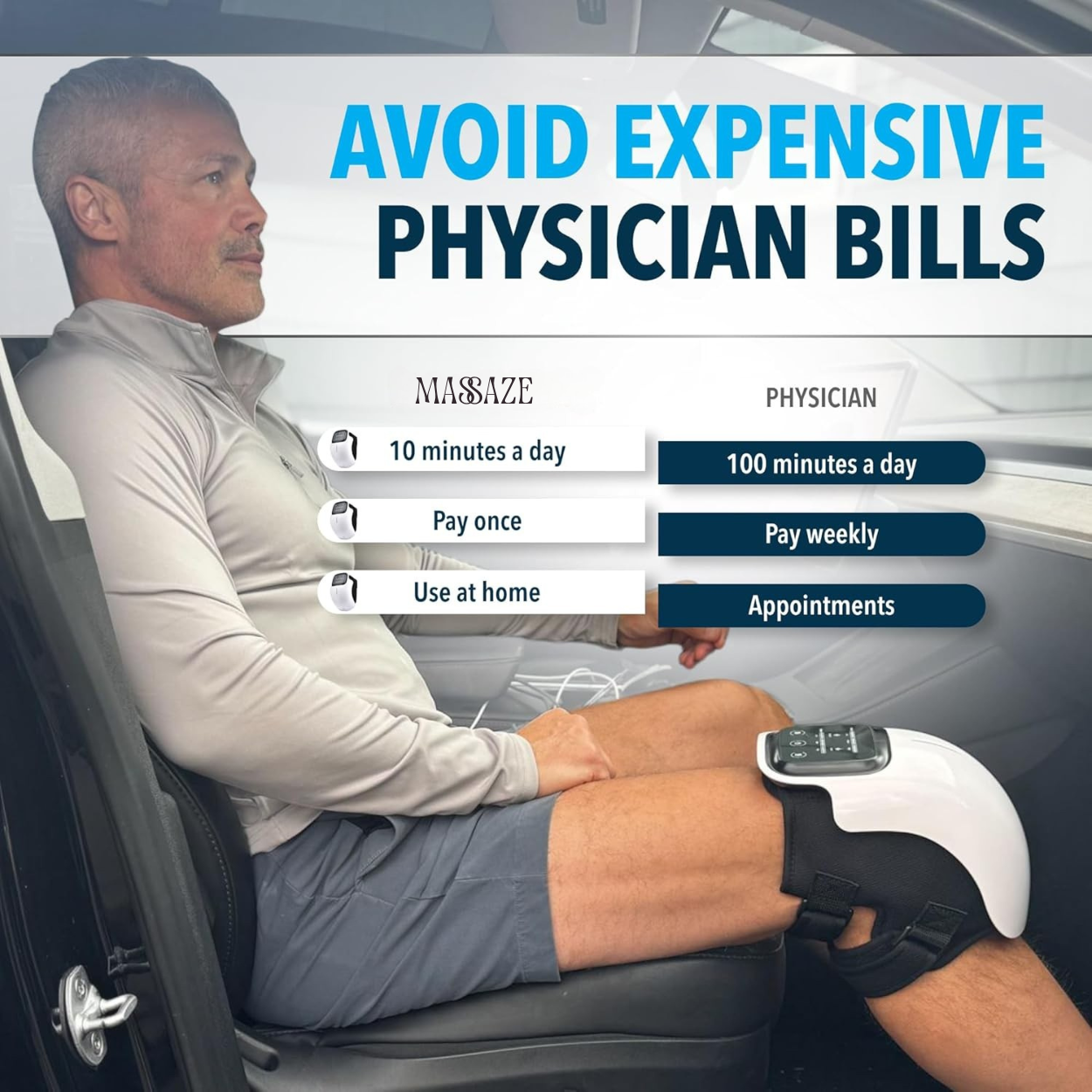 “Masazze™ 3-in-1 Knee Massager – Heat, Vibration & Compression”
